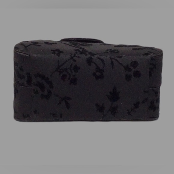 Kf Ltd. Black Velour Flocked Evening Bag w/Loop Handle & Braided Crossbody Strap - Picture 8 of 10